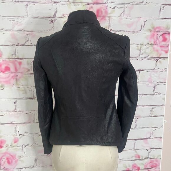 Blank nyc nwt black faux leather moto asymmetric zipper jacket size xs - Picture 4 of 11